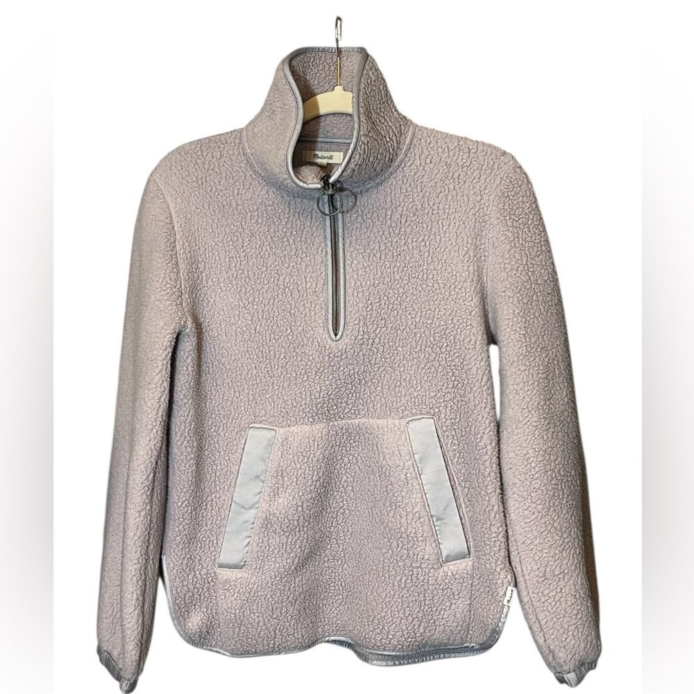 Cozy Madewell Light Purple Polartec® Fleece Popover Jacket SZ S Coquette Pastel